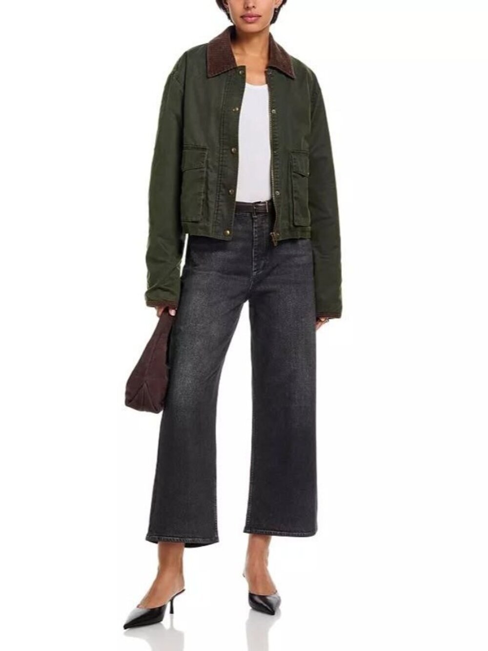 NEW Rag & Bone Women's 27 Miramar Terry Andi Wide Pant In Faded Black NWT $248 - Picture 2 of 5